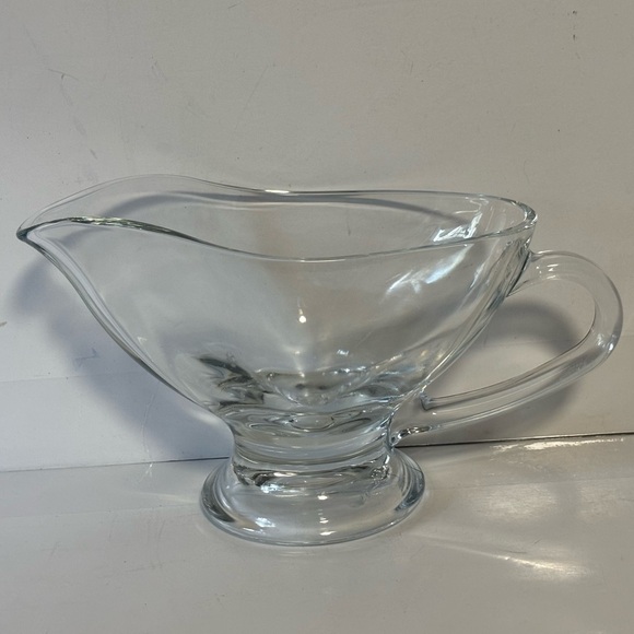 Vtg unmarked clear handled gravy boat sauce server like new - Picture 7 of 8
